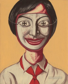 中国のマスク ZFZ の後ろの女性 Oil Paintings